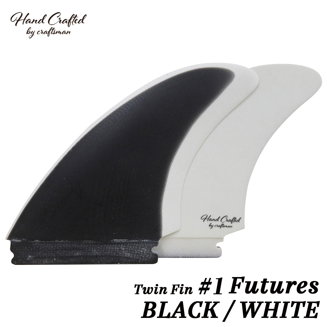 CRAFTSMAN FIN クラフトマン Twin Fin #1 FUTURES. FIN キール ツイン フィン VOLAN BLACK/WHITE レトロ フィッシュ ブラック ヴォラン サーフィン 2本set